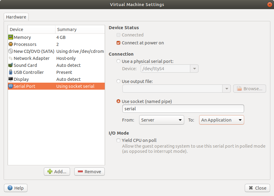 Virtual Machine Settings
